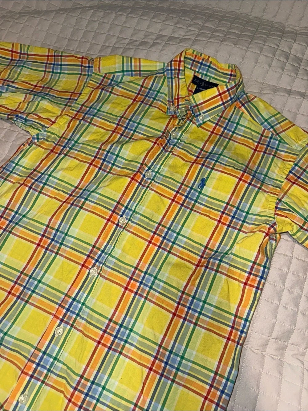 Boys Polo by Ralph Lauren Yellow Plaid Button-Down Shirt